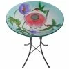 TeamsonUS Teamson Home 18" Hummingbird Glass Solar Bird Bath