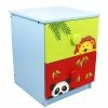TeamsonUS Fantasy Fields Wooden Sunny Safari Painted Night Stand With 2 Drawers, Multicolor