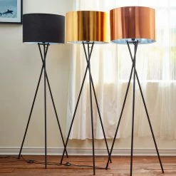TeamsonUS Teamson Home Cara Tripod Floor Lamp With Copper Shade