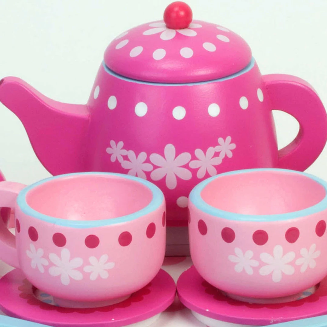 TeamsonUS Sophia's 10 Piece Wooden Tea Party Set, Pink