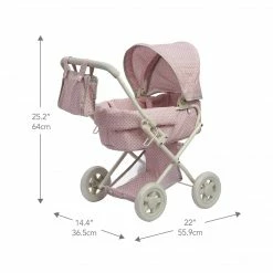 TeamsonUS Olivia's Little World Polka Dots Princess Deluxe Baby Doll Stroller, Pink Kids