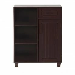 TeamsonUS Teamson Home Catalina Single Door Free Standing Cabinet With Open Shelves And Drawer