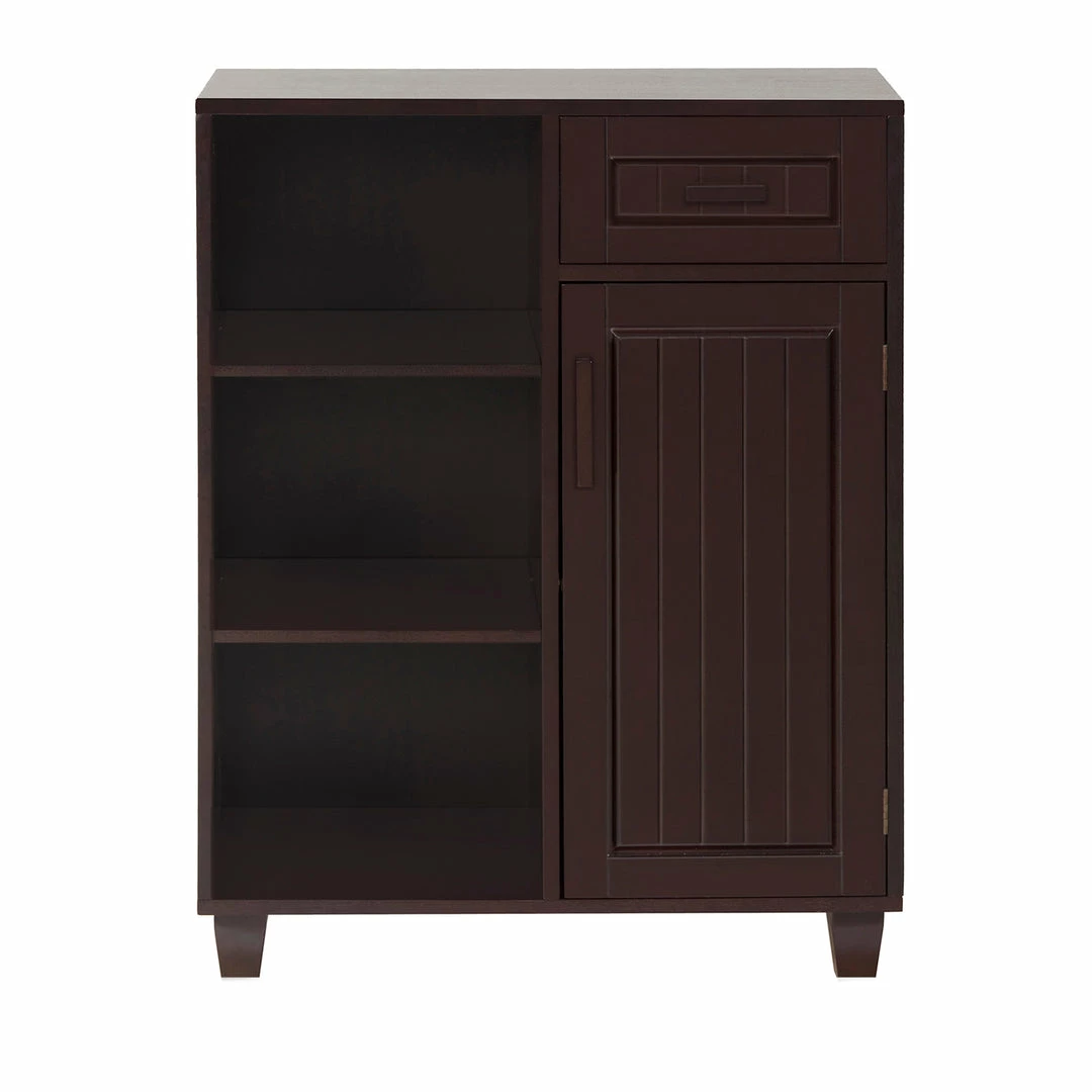 TeamsonUS Teamson Home Catalina Single Door Free Standing Cabinet With Open Shelves And Drawer
