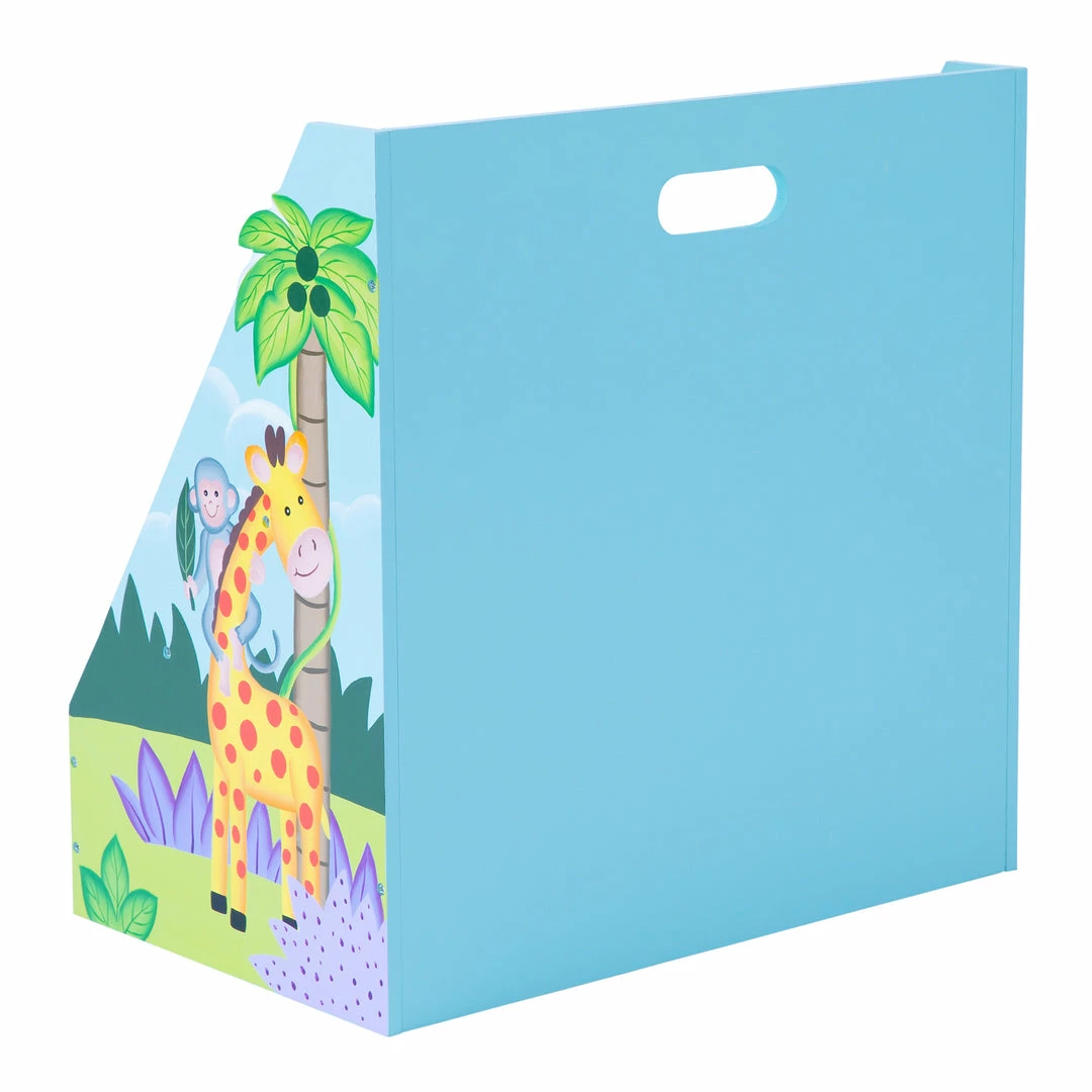 TeamsonUS Fantasy Fields Kids Painted Wooden Sunny Safari 3-Tiered Bookshelf, Blue/Green