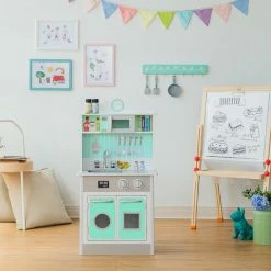 TeamsonUS Teamson Kids - Little Chef Madrid Classic Play Kitchen - Mint / Grey