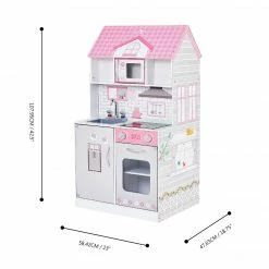 TeamsonUS Teamson Kids Ariel 2-in-1 Double-Sided Play Kitchen With Accessories And Furnished Dollhouse For 12