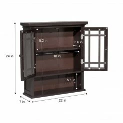 TeamsonUS Teamson Home Neal Wooden 2 Door Wall Cabinet, Dark Espresso