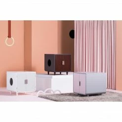 TeamsonUS Teamson Pets Dyad Wooden Cat Litter Box Enclosure And Side Table, Alpine White