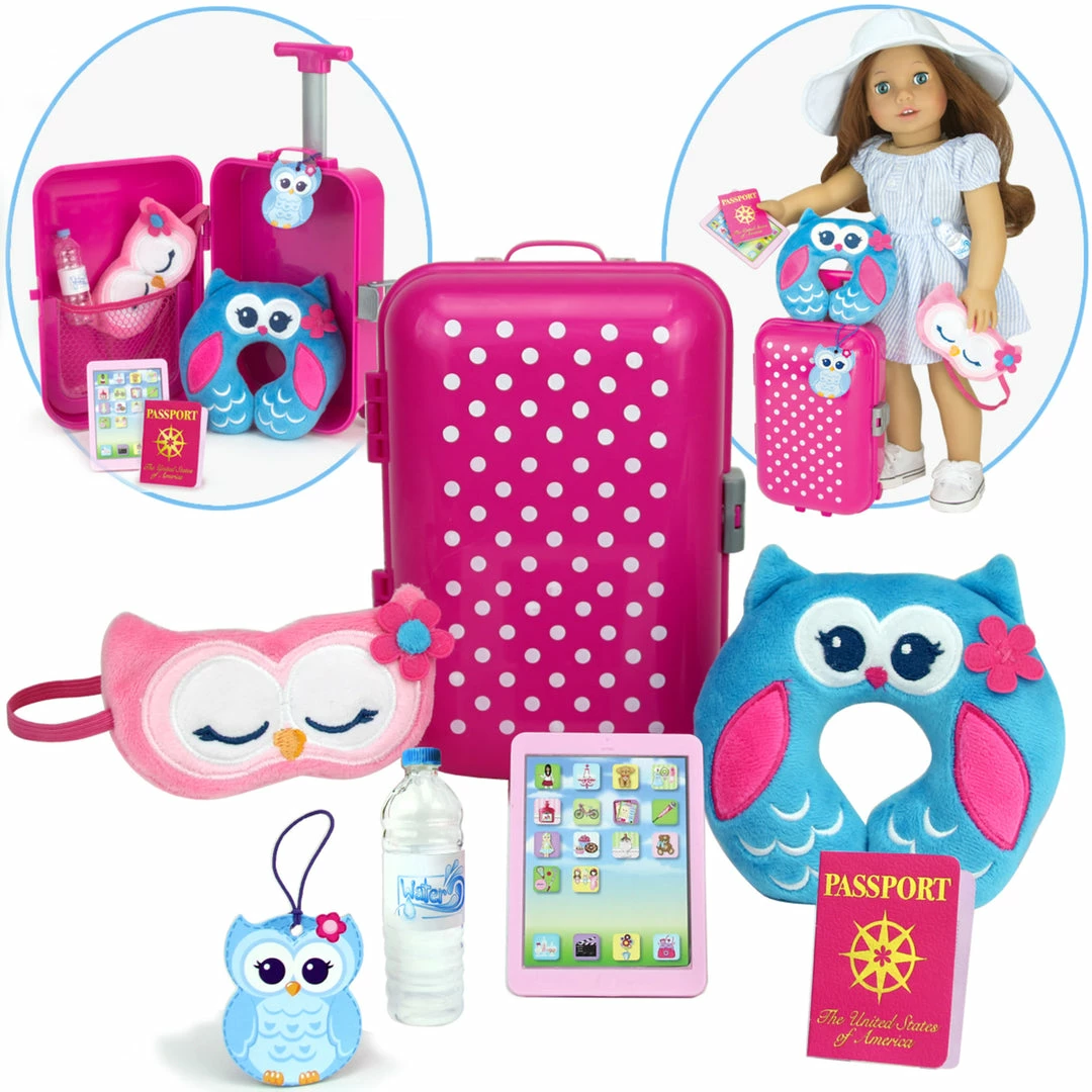 TeamsonUS Sophia's Travel Accessories Plus Suitcase Set For 18" Dolls