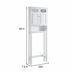 TeamsonUS Teamson Home Dawson Over The Toilet Space Saver Bathroom Storage Cabinet With Adjustable Shelves