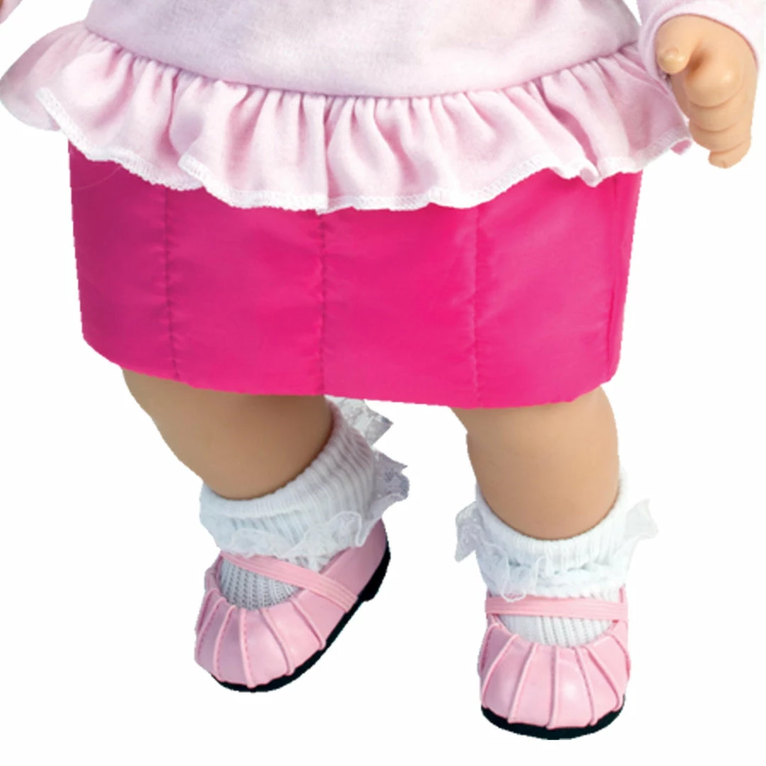 TeamsonUS Sophia's Ribbed Fold Over Cuff Crew Socks For 18" Dolls, White Kids
