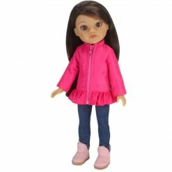 TeamsonUS Kids Sophia's 3 Piece Winter Outfit With Boots For 14.5" Dolls, Hot Pink