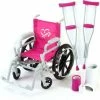 TeamsonUS Kids Sophia's Wheelchair, Cast And Crutches Set For 18" Dolls, Hot Pink