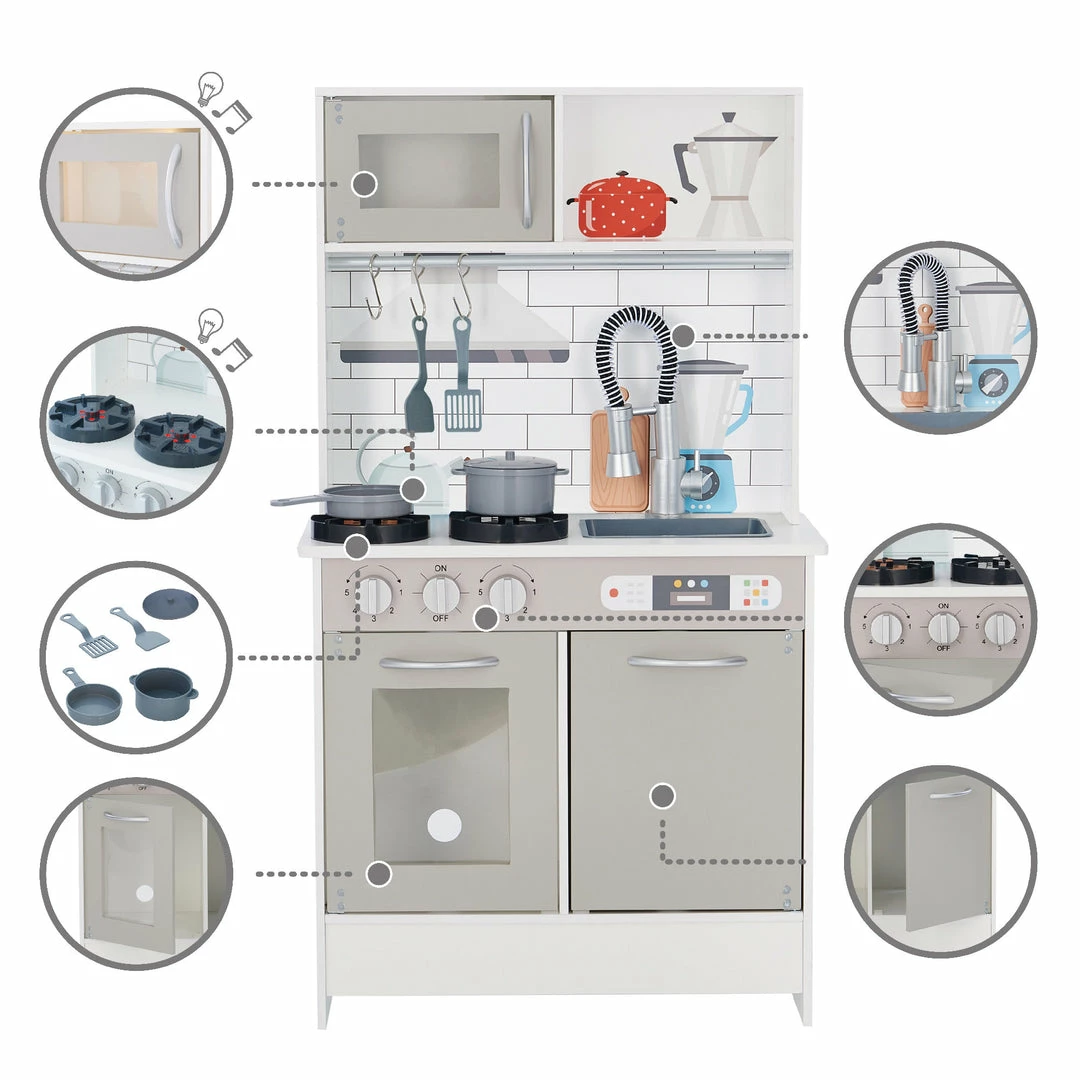 TeamsonUS Teamson Kids - Little Chef Valencia Classic Play Kitchen - Grey