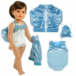 TeamsonUS Kids Sophia's Gymnastics Outfit Set For 18'' Dolls, Aqua