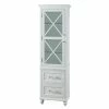 TeamsonUS Teamson Home Blue Ridge Wooden Linen Tower Cabinet With Adjustable Shelves, White