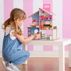 TeamsonUS Teamson Kids 360 Pop Dollhouse With 12 Accessories For 3.5