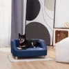 TeamsonUS New Teamson Pets Bennett Elevated Linen Sofa Pet Daybed For Small And Medium Dogs, Navy