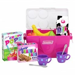 TeamsonUS Sophia's Cooler, Mugs And Grocery Food Set For 18'' Dolls, Hot Pink Kids