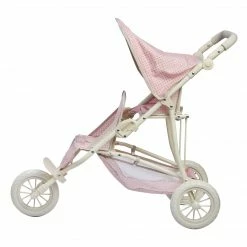 TeamsonUS Kids Olivia's Little World Polka Dots Princess Double Jogging Stroller For Dolls, Pink