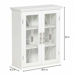 TeamsonUS Teamson Home Delaney Removable Wooden Wall Cabinet With 2 Doors, White