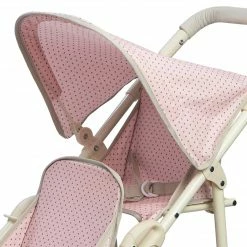 TeamsonUS Kids Olivia's Little World Polka Dots Princess Double Jogging Stroller For Dolls, Pink