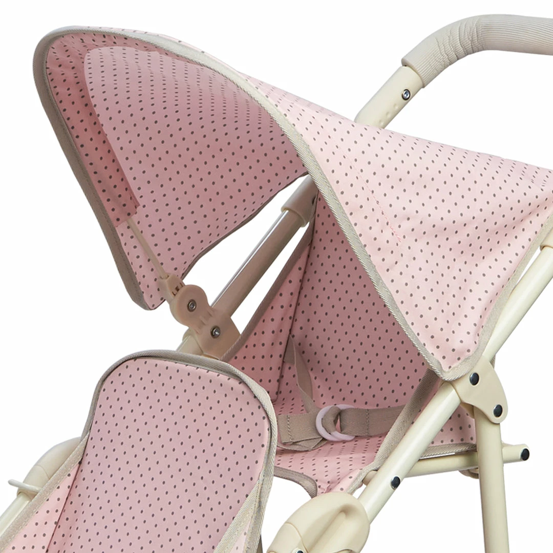 TeamsonUS Kids Olivia's Little World Polka Dots Princess Double Jogging Stroller For Dolls, Pink