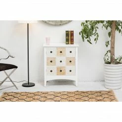 TeamsonUS Teamson Home Gozo 32" Tall Cabinet With Two Doors And Three Drawers, White