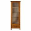 TeamsonUS Teamson Home Avery Wooden Linen Tower Cabinet With Storage, Oiled Oak