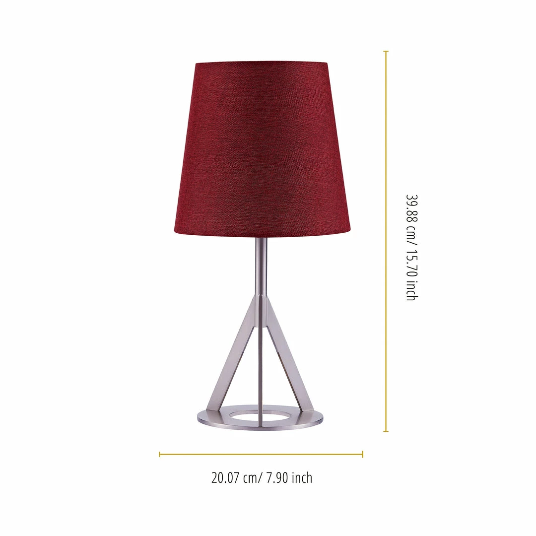 TeamsonUS Teamson Home Aria 15" Modern Table Lamp With Round Shade, Brass/Red