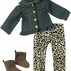 TeamsonUS Kids Sophia's Jean Jacket, Leggings, And Boots Set For 18