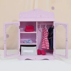 TeamsonUS Olivia's Little World Twinkle Stars Princess Fancy Closet With Hangers For 18