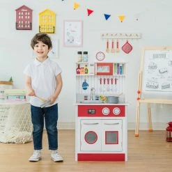 TeamsonUS Teamson Kids - Little Chef Madrid Classic Play Kitchen - Red / White