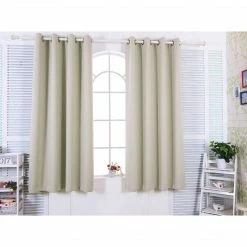 TeamsonUS Teamson Home 96" Tripoli Premium Solid Insulated Thermal Blackout Window Curtain Panels With Grommets, Oyster