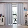 TeamsonUS Teamson Home 63" Corinth Premium Solid Insulated Thermal Blackout Window Curtain Panels With Grommets, Cloud Gray
