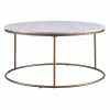 TeamsonUS Teamson Home Marmo Modern Marble-Look Round Coffee Table, Marble/Brass