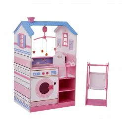 TeamsonUS Olivia's Little World Baby Doll Changing Station Dollhouse With Storage, Pink Kids