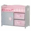 TeamsonUS Olivia's Little World Polka Dots Princess Baby Doll Crib With Storage Closet And Drawers, Gray/Pink Kids