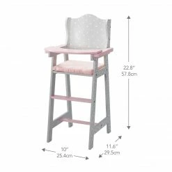 TeamsonUS Olivia's Little World Polka Dots Princess Kids Baby Doll High Chair, Gray