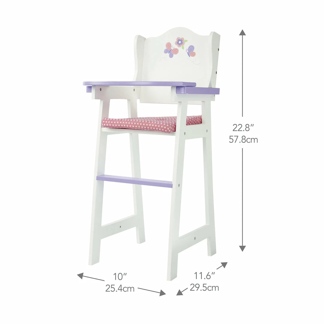 TeamsonUS Olivia's Little World Little Princess Kids Baby Doll High Chair, Purple