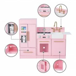 TeamsonUS Teamson Kids - Little Chef Chelsea Modern Play Kitchen - Pink / Gold