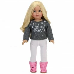 TeamsonUS Sophia's 6 Piece'Let It Snow' Sweater And Skirt Outfit Set For 18'' Dolls