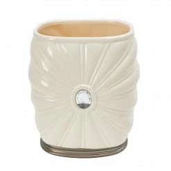 TeamsonUS Home Jemma White Ivory Waste Basket