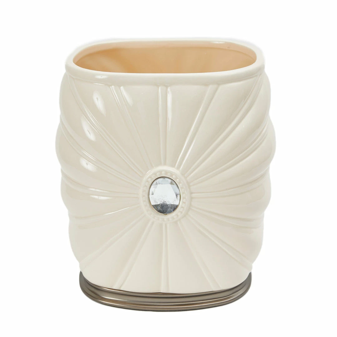TeamsonUS Home Jemma White Ivory Waste Basket