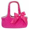 TeamsonUS Sophia's Quilted Tote Bag Doll Carrier With Pockets, Hot Pink Kids