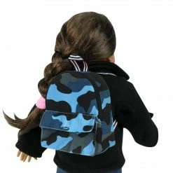 TeamsonUS Sophia's Camouflage Nylon Backpack For 18" Dolls, Blue Kids