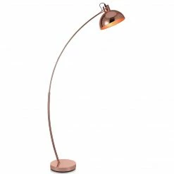 TeamsonUS Teamson Home Arco Floor Lamp With Bell Shade, Rose Gold