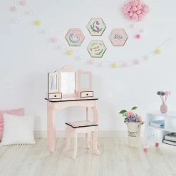 TeamsonUS Kids Fantasy Fields - Little Lady Adriana Play Vanity Set - Pink / Black