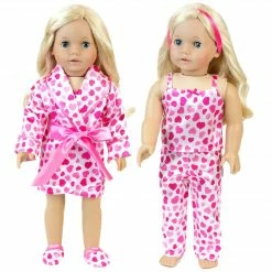 TeamsonUS Sophia's Satin Heart Print Pajamas Set For 18