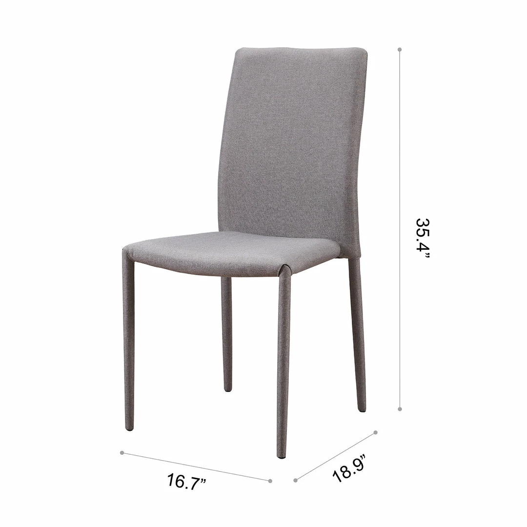 TeamsonUS Teamson Home Fabric Dining Chair With Metal Legs, Set Of 2, Light Gray